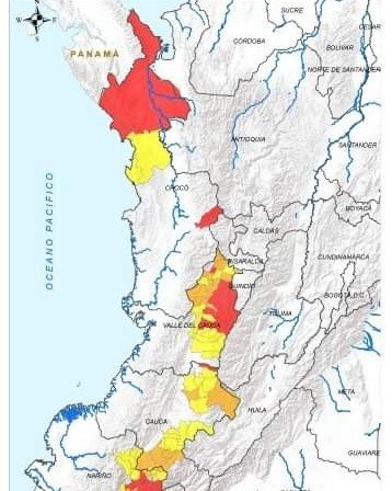 Nueve municipios del departamento del Chocó se encuentran en alerta